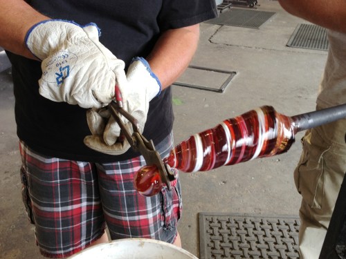 swirled float before blowing