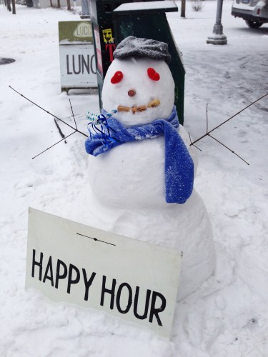 happy hour snowman