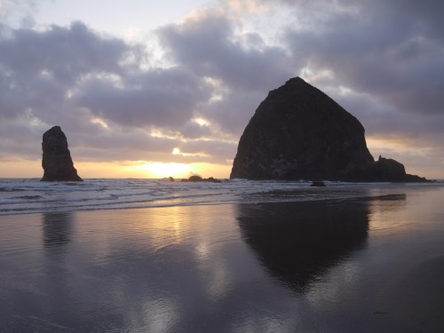 sunset haystack rock
