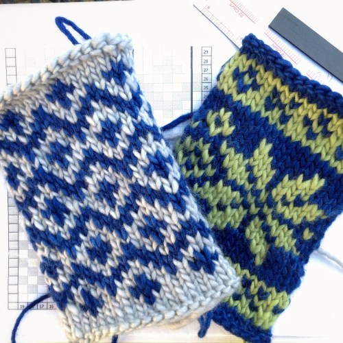 mug rugs before steeking