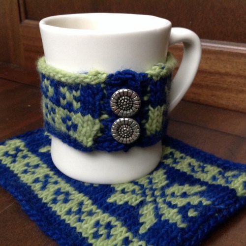 snowflake coffee cozy set