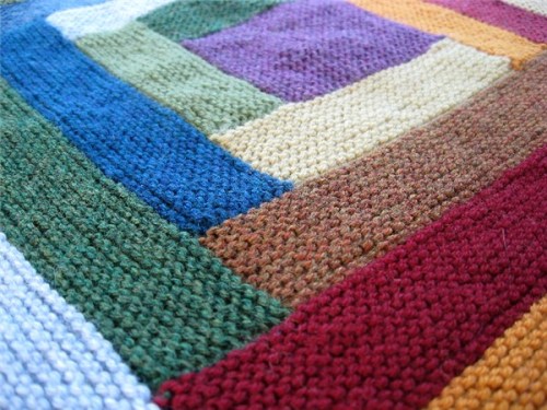 Log Cabin Knitting blanket