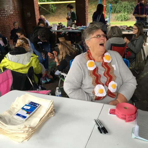 bacon and eggs scarf