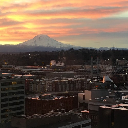 Madrona Rainier sunrise