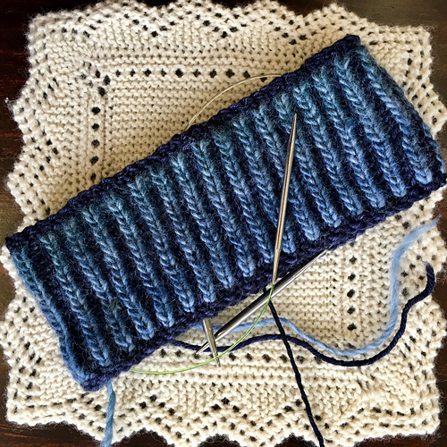 Blue brioche headband