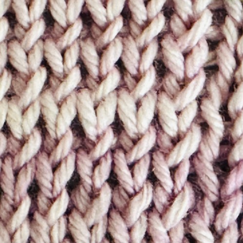 Twisted stockinette stitches
