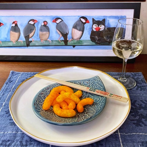 Cheetos and chopsticks