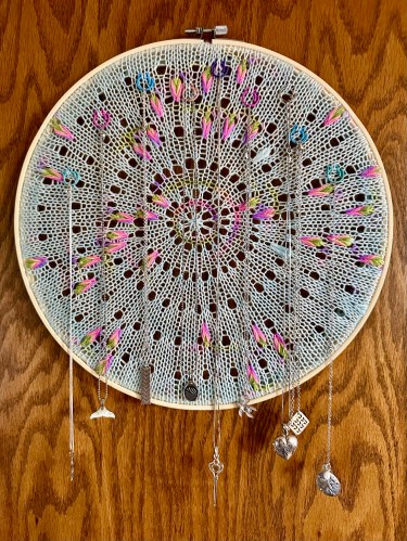 Wall hanging jewelry organizer