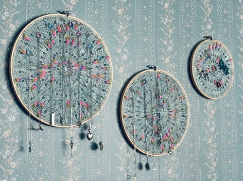 Wall hanging jewelry organizers