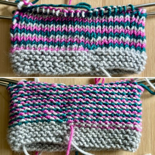 colorful striped knitting