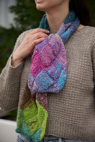 Noro Silk Garden entrelac, Flower Power Entrelac scarf